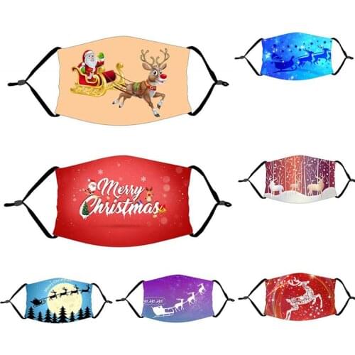 Merry Christmas Gift Decorations For Home Xmas Decor Navidad Santa Claus Christmas Deer Bear Happy New Year Adjustable mask