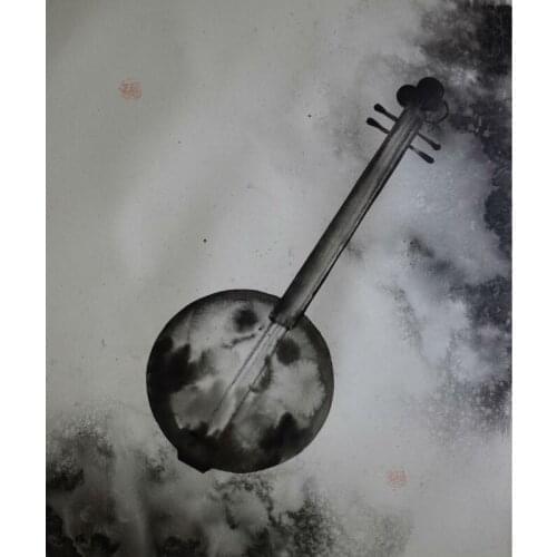 HandPainted Oil Paining on Canvas Abstract Black White Musical Instruments Canvas Painting Wall Art Picture Painting for Room