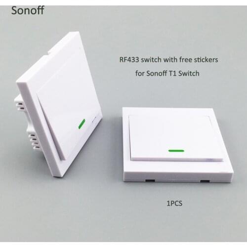 Sonoff 1 gang Touch Switch Remote controller ON/Off Light Switch with Stickers Single Channel free position for Sonoff T1 switch