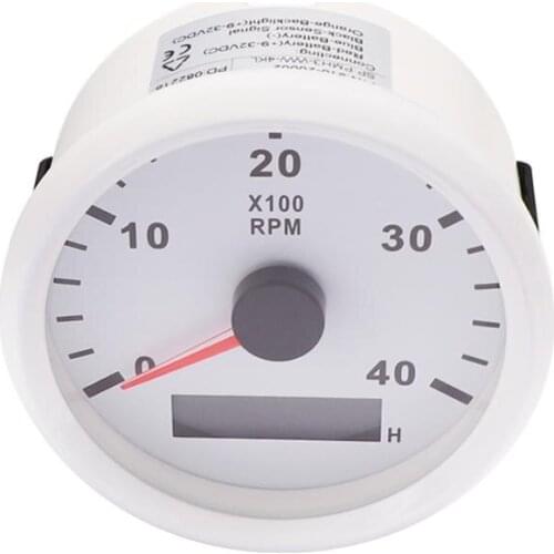 4000 RPM Tachometer Gauge With LCD Hour Meter for Boat Car Waterproof Tachometer Gauge 9~32V