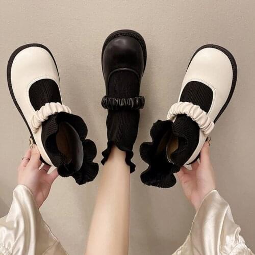 YSHUNIJ Shoes Knitted Socks Boots Women 2021 New Autumn and Winter Simple Fashion Boots Comfortable Non-slip Short Boots