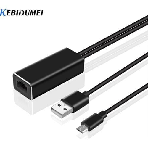 Kebidumei TV Stick HD 480 Mbps Micro USB2.0 RJ45 Ethernet Adapter 10/100 Mbps FOR New Fire TV/Google Home Mini/Chromecast Ultra