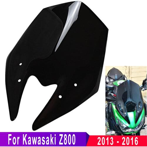 Motorcycle Windshield Z800 Parabrisas Windscreen Screen Wind Deflector For Kawasaki Z 800 2013-2016 Black Glass Viento Moto