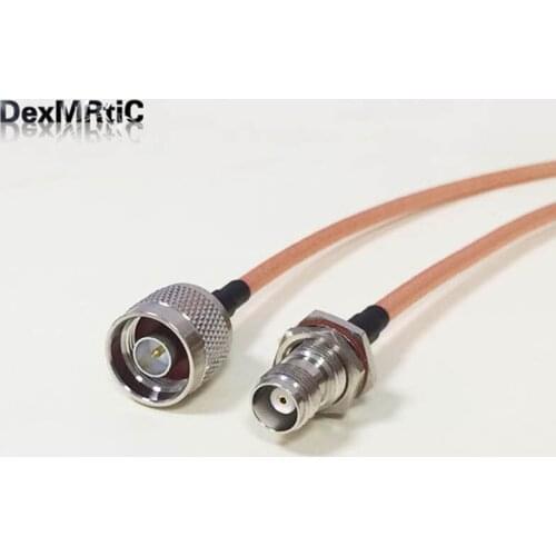 High Quality Low-Attenuation TNC Female Bulkhead Nut Switch N Male Plug Pigtail Cable RG142 50CM 20" /100CM Adapter Wholesale