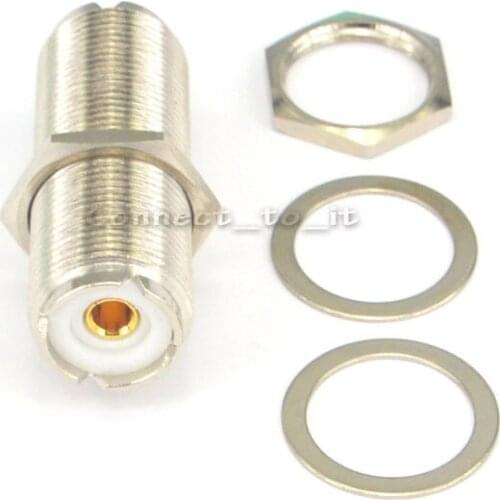 10 Pieces UHF Adapter UHF Female to Female Straight Adapter bulkhead RF Connector