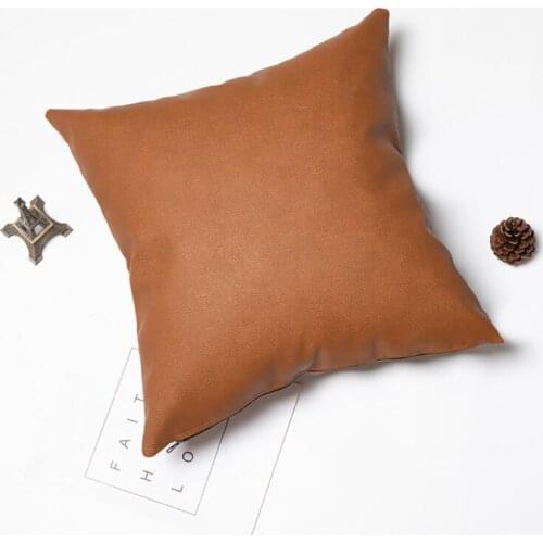 45*45CM Home Supplies Modern Minimalist Style PU Leather Pillowcase Soft Cushion cover Without Pillow Core