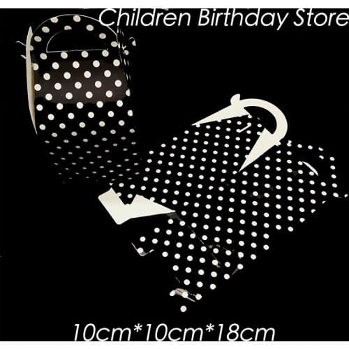 6pcs/lot black dots theme candy boxes black dots theme birthday party decorations black polka dots candy boxes candy case