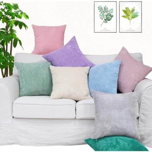 Free Shipping Custom 40/45/50/55/60/70cm 2.5Wales Nylon/ Polyester Corduroy Striped Cushion Cover 14 Colors HT-NPCJC-C