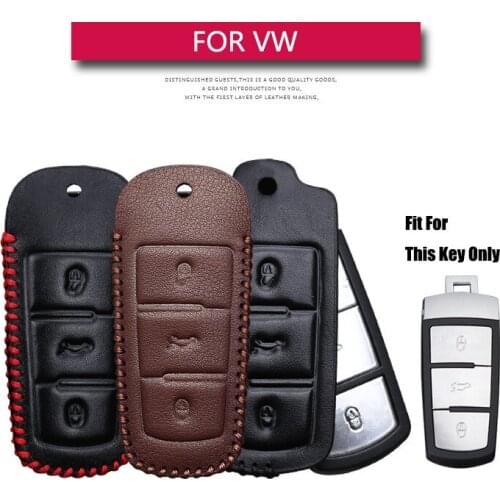 Leather Car Key Case Cover For VW Passat CC B8 Scirocco Touran Golf 7 Polo Caddy Tiguan T5 Bora Up Jetta 6 Key Shell Accessories