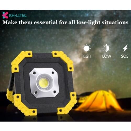 COB LED Portable Spotlight Outdoor Working Light Hunting Hiking Camping Lamp Floodlight Searchlight 3*AA Battery Lantern Tent