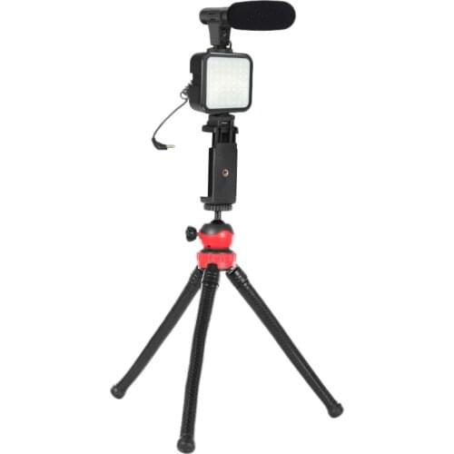 Smartphone Video Kit Phone Bracket Microphone LED Lights Combination Set for Vlog Live Phone Recording