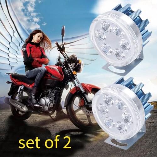 2pcs 12V LED High/Low Beam Headlights Head Lamp Spotlights for Motorcycle Car