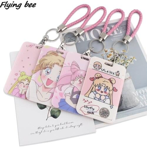 Flyingbee Anime Moon Girl Creative Lanyard Card Holder Student Hanging Neck Phone Lanyard Badge Key Ring Holder Jewelry X1487