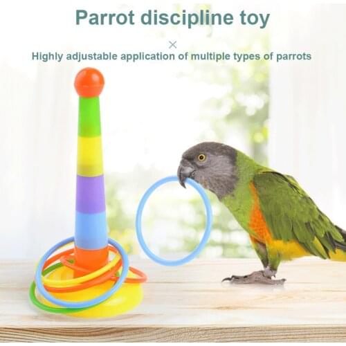 Bird Toy Activity Training Colorful Rings Funny Mini Ferrule Toy For Parrot Development Interactive Toy Pet Products Supplies