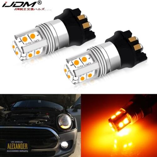 IJDM Amber Error Free PWY24W LED Bulbs For Audi A3 A4 A5 Q3 BMW i3 MINI Cooper F55 F56 Mercedes GLK Front Turn Signal Lights 12V