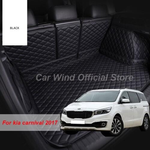 Leather Material Car Trunk Mats For kia carnival 2015 2016 2017 Cargo Liner Accessories