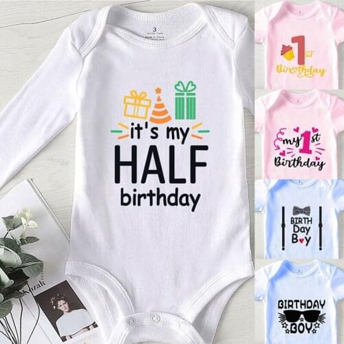 Clothing for Babies Its My Half Birthday Prints Newborn Girl Outfits Baby Onesie Clothes Boys Autumn Jumpsuit Kids Rompers