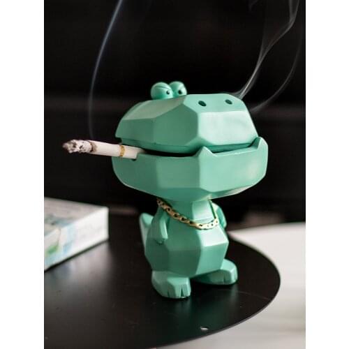 Creative Cartoon Dinosaur Ashtray Anti Fly Ash Home Living Room Large Capacity Ceramic Ashtray Home Decor Gift for Boyfriend