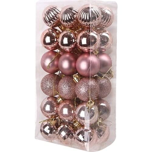 Plastic Christmas Balls Decoration 4cm Ornaments Christmas Tree Ball Decor For Home Decor New Year Gifts 12 Colors Juleboller
