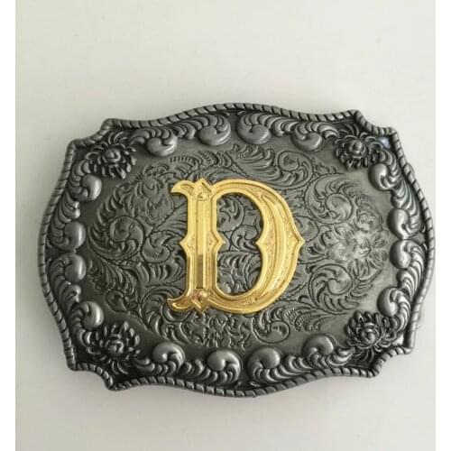 17 Different Style Western Mens Golden Initial Letter Belt Buckle A B C D E G H J K L M P R S T U W For 4cm/1.58in Wideth Belt