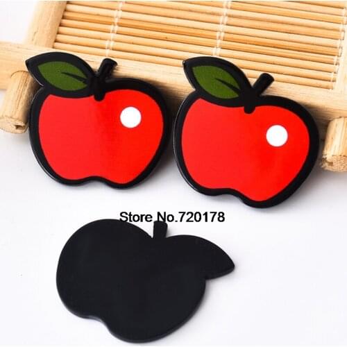 Resin flatback cartoon Kawaii Apple Resin planar resin cabochon for DIY materials 50pcs 30*27mm RET915