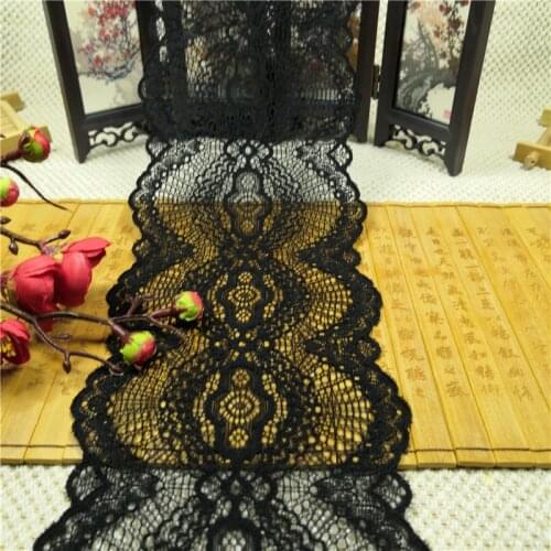 RR1109-7 12cm Sexy black elastic lace lace accessories decorative hollow out white dress fabric while in perspective