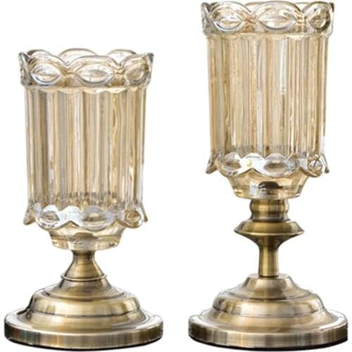 Nordic Style Goblet Glass Vase Tabletop Flower Pot Table Centerpiece Decor