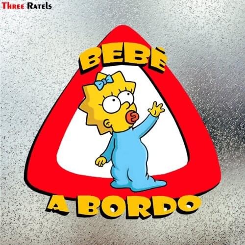 Three Ratels LCS182# 15x15cm baby on board in spanish colorful car sticker funny stickers styling removable decal