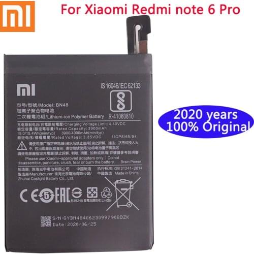 Xiaomi 100% Original Phone Battery for Xiaomi redmi Note 6 Pro BN48 Batteries Red rice Note6 Pro bateria Battery