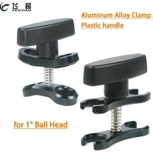 1" Ball Joint Arm Flashlight Torch Clamp Mount Holder Butterfly Clip Plastic Handle for GoPro Hero 9 8 7 6 5 Cameras Underwater