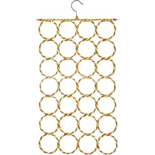 40GB 1Pc Scarf Hanger Organizer Holder Multifunctional 28 Count Loops Scarf Racks Tie Racks Closet Organizer Colors Random