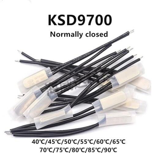 10pcs/lot Normally closed KSD9700 Temperature control switch 40/45/50/55/60/65/70/75/80/85/90/95/100℃ temperature 5A/250V