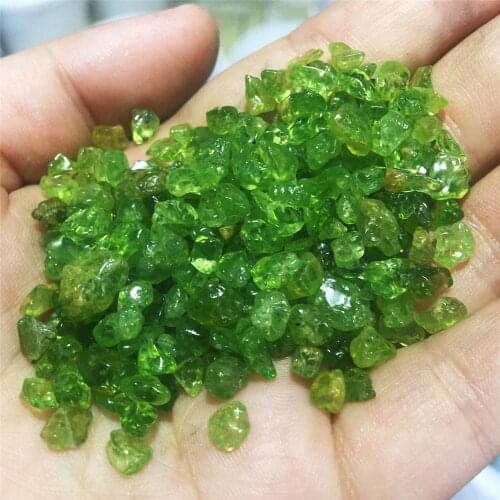 100G Beautiful natural green olivine crystal Tumbled crystal healing specimen gem mineral home desktop aquarium decoration
