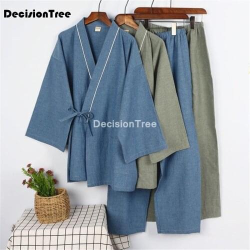 2021 pyjamas men sleepwear japanese kimono pajamas sets shorts homewear bathrobe loose bathrobes v-neck kimono pijama