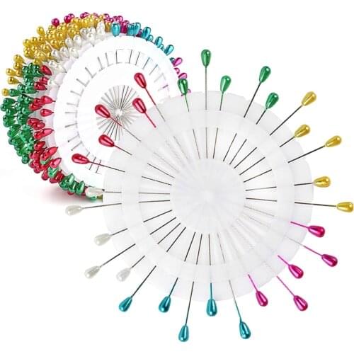 RORGETO 360Pcs Sewing Pins Multicolor Head Pins Straight Quilting Pins Pearl Head Pins Bead Head Positioning Needle Quilting Pin