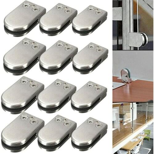 4/8PCS Round Shelves Support Brackets Clamps Clips For 6-12mm Glass Wooden Acrylic Adjustable Screw