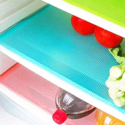 4 Pcs/set Fashion Refrigerator Pad Antibacterial Antifouling Mildew Moisture Absorption Pad Refrigerator Waterproof Mats