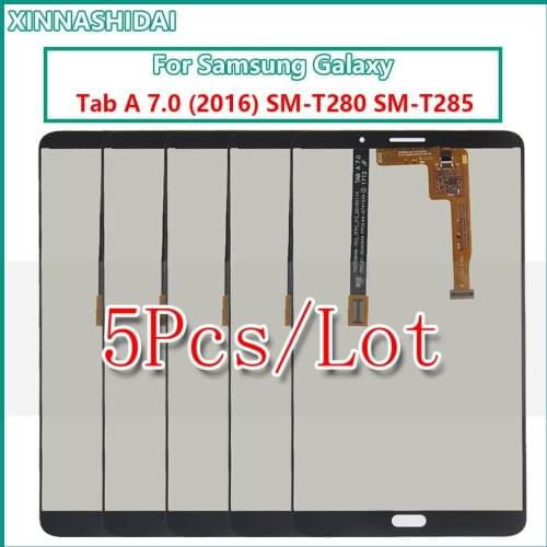 5 Pcs For Samsung Galaxy Tab A 7.0 (2016) SM-T280 T280 T285 LCD Display Touch Panel Screen Glass Digitizer Assembly Replacement