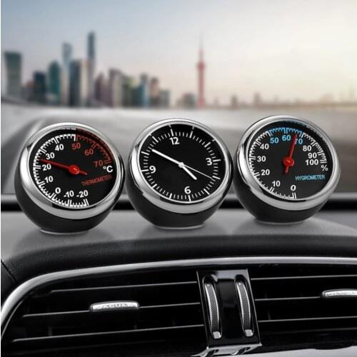Mini Car Automobile Digital Clock Decoration Ornament Clock In Car Accessories Auto Watch Automotive Thermometer Hygrometer