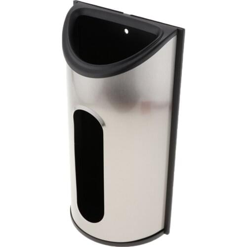 Stainless Steel Grocery Bag Dispenser Kitchen Home Organizer Plastic Grocery Bag Holder Dispenser - Wall Mounted