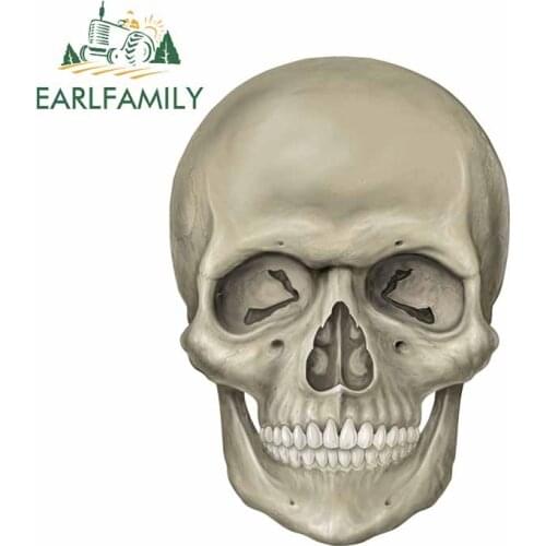EARLFAMILY 13cm x 9.1cm For Skull Personality Car Sticker Repair Decal Vinyl Material Refrigerator Suitable for GTR EVO SX Decor