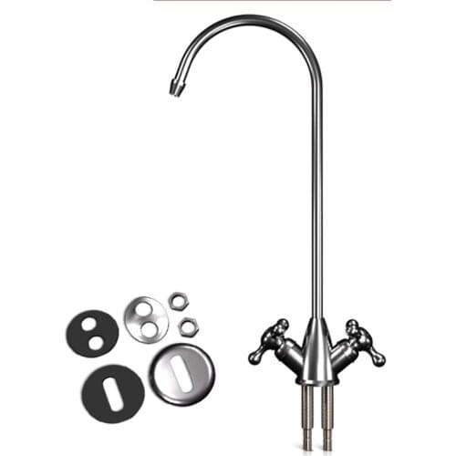 1set Kitchen Water Filter Faucet double switch 1/4 Inch Connect Hose Reverse Osmosis Filters Parts Purifier Direct Drinking Tap