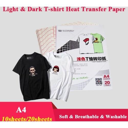 T-Shirt Sublimation Heat Transfer Photo Paper Light dark black Fabric Transfer Paper for Cotton Garment