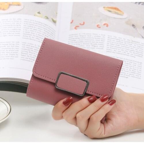 Fashion Wallet Lovely Candy Color Short Pu Leather Female Cute Small Purse Money Purse Card Holder Girls Lady Wallets For Women