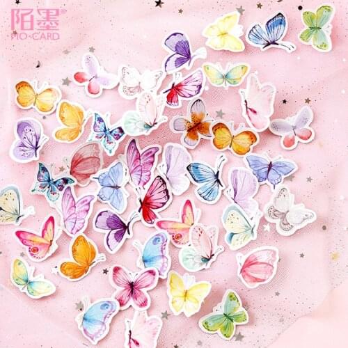 46 Pcs/box cute butterfly garden mini paper sticker decoration stickers DIY for craft diary scrapbooking planner label sticker
