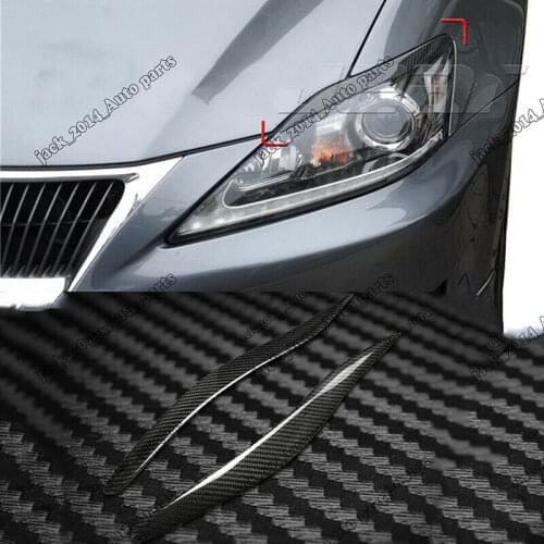 Real Carbon Fiber Eyebrows Eyelids Headlight Trim for Lexus IS250 IS300 IS200 2006 2007 2008 2009 2010 2012 2013