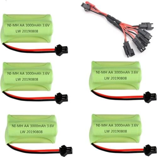 Ni-MH 3.6V 3000mAh Battery With 3.6v Charger For RC Car Toy Boat Model AA 3.6v Rechargeable Battery Pack