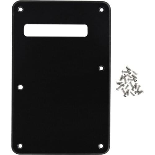 NEW Black 1Ply Strat Guitar Back Plate Tremolo Cover Scratch Plate with Screws