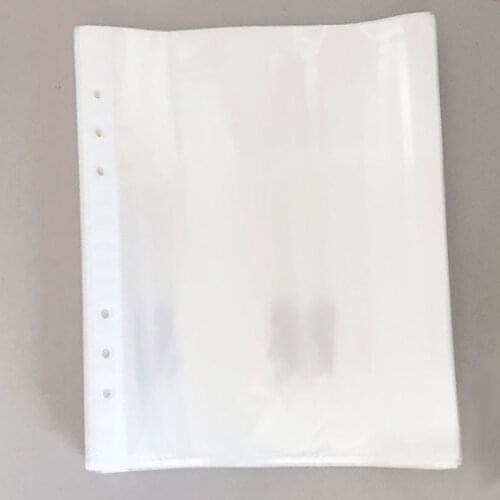 20 pcs/Pack 6Holes A5/A6 Transparent Loose-leaf Bag Folder Information Book Pocket Document Bag Office and 6pcs 15mm Binding Gol