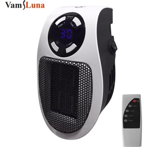Portable Wall-Outlet Mini Electric Handy Heater Warm Blower Fast Fan Heater Room Air Warmer For Home Office With Remote Control